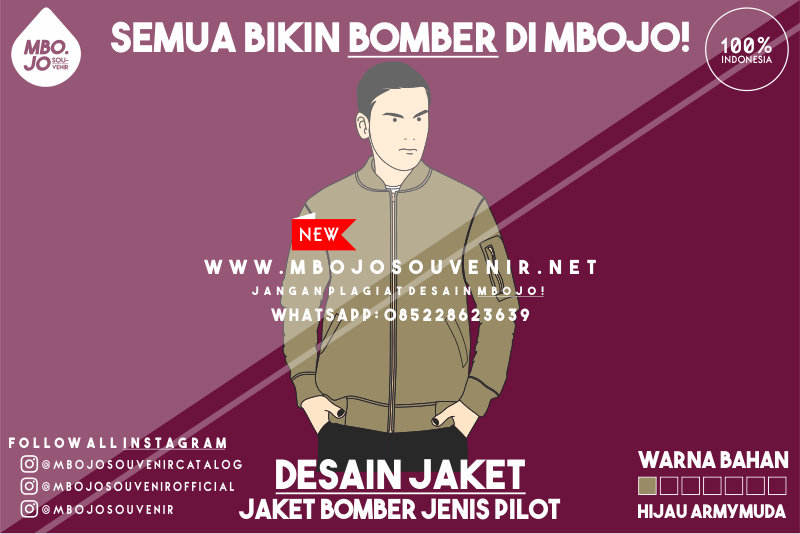 Desain Jaket Bomber Jenis Pilot Hijau Army